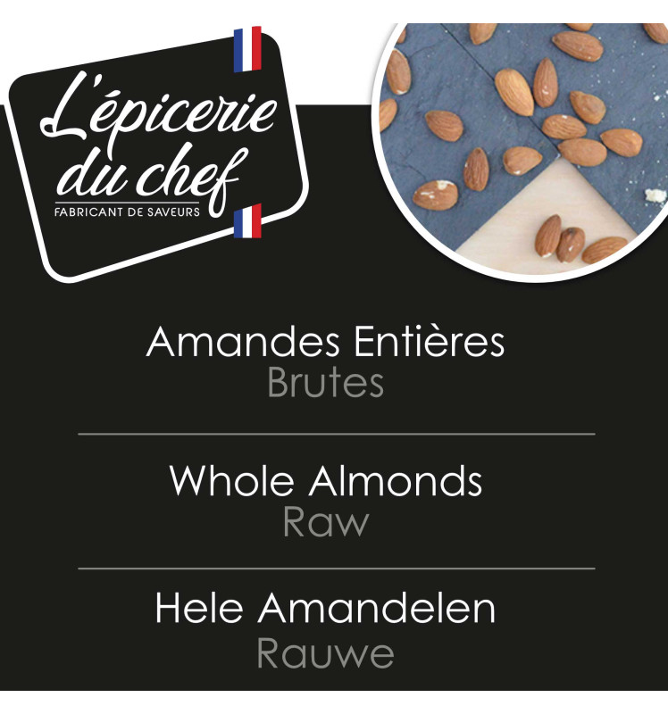 Amandes entières brutes 500 gr