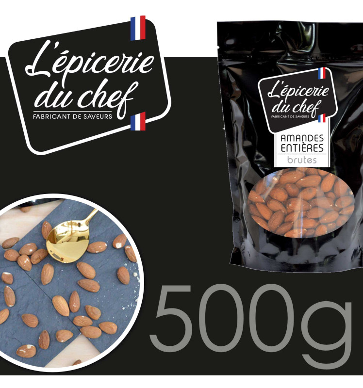 Amandes entières brutes 500 gr