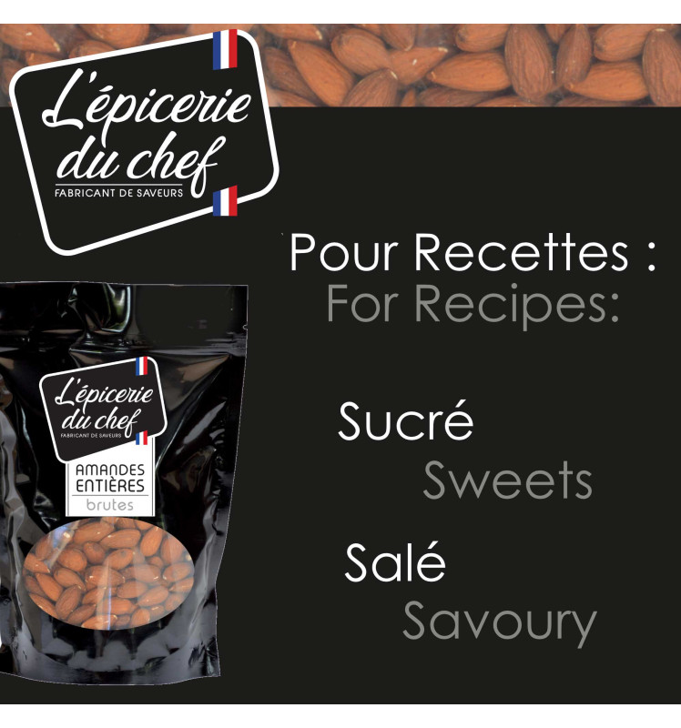 Amandes entières brutes 500 gr