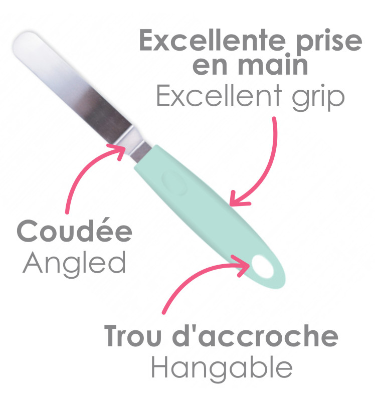 Mini spatule coudée en inox