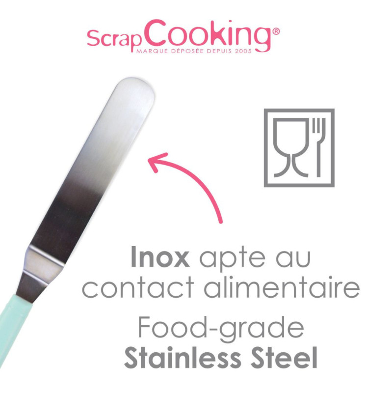 Spatule coudée en inox