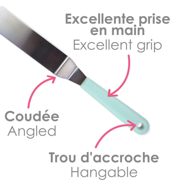 Spatule coudée en inox