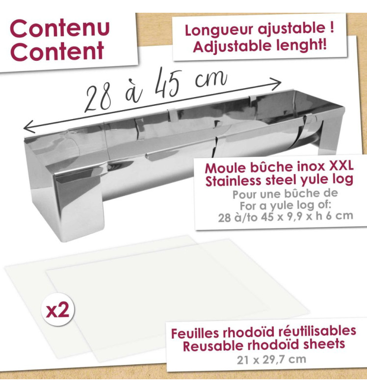 Moule bûche inox XXL