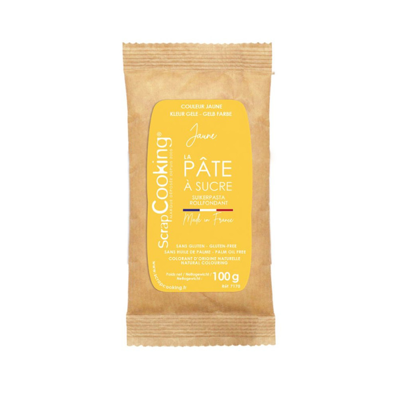 Pâte à sucre jaune 100g