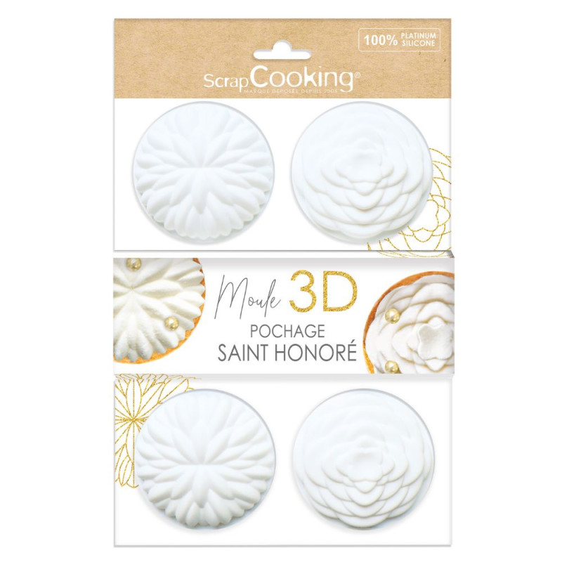 Moule silicone 3D pochage Saint-Honoré Ø7 cm pour tartelettes