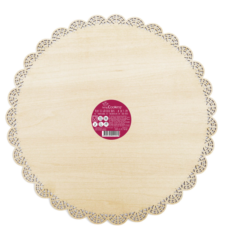 Plat dentelle rond bois 29 cm