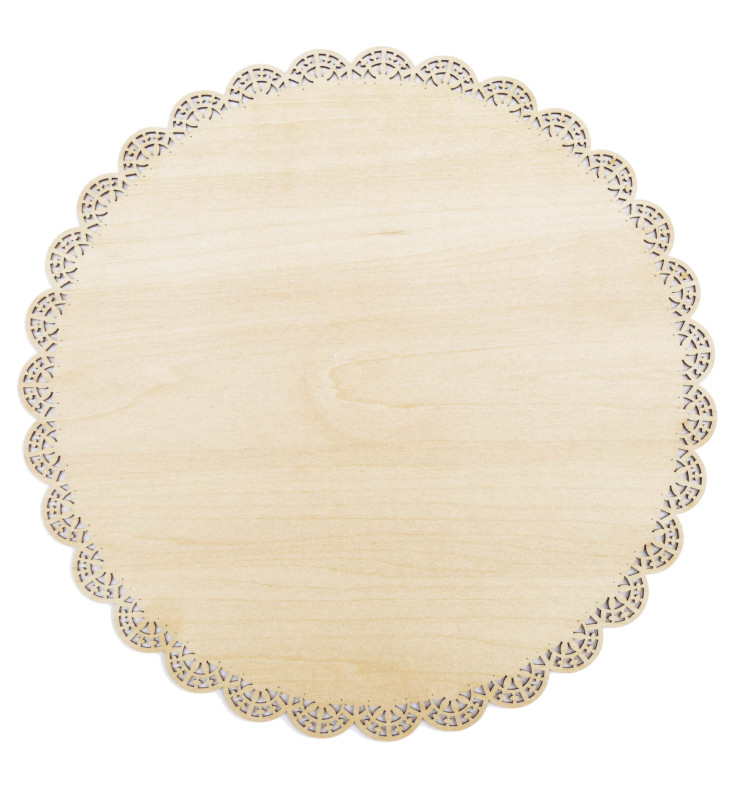 Plat dentelle rond bois 29 cm