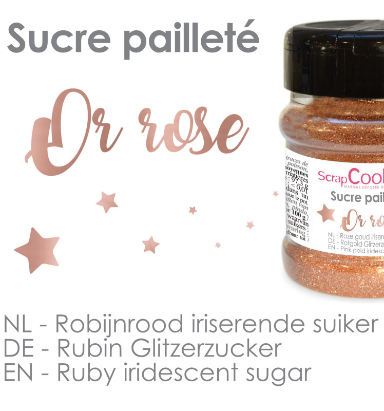 Rose gold iridescent sugar 160g