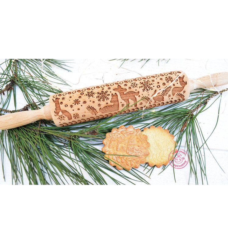 Wooden “Woodland” print roller - Scrapcooking®