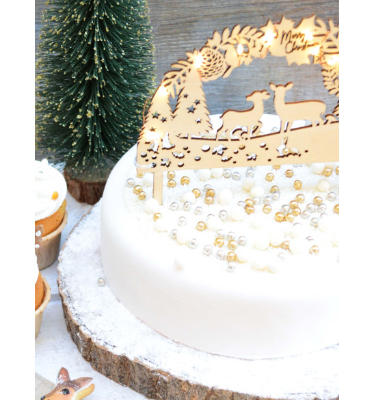 Pot de décoration en sucre Argent - 63g - Décoration cake design