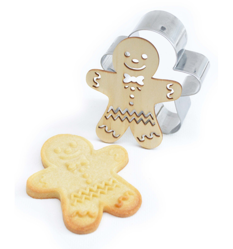 Cookie cutter + wood embosser Gingerbread man - ScrapCooking®