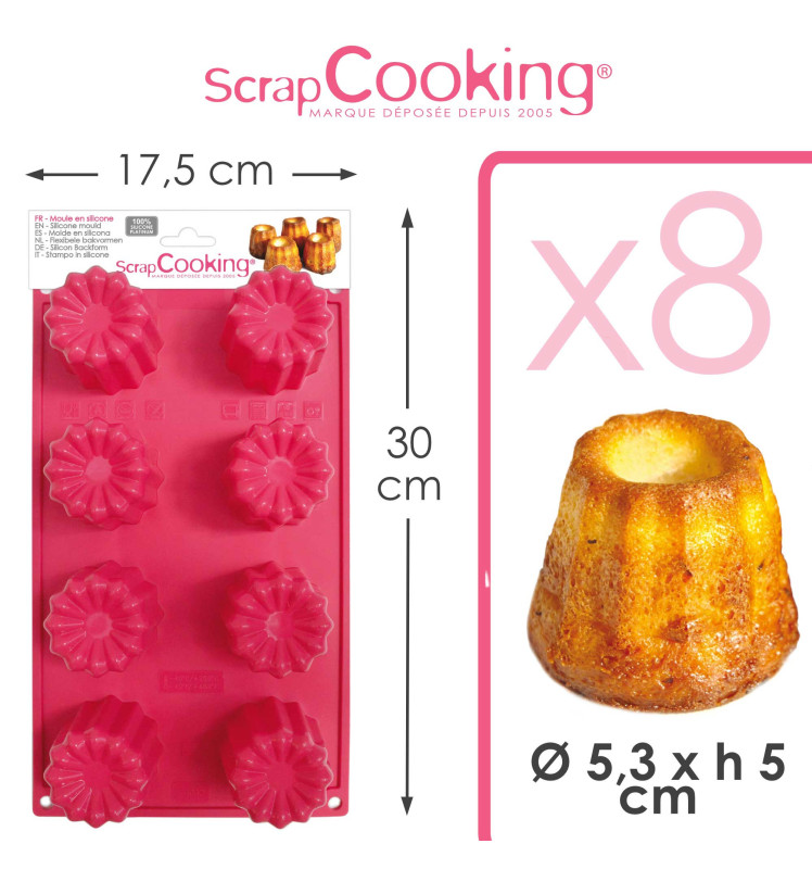 ScrapCooking® silicone mould with 8 cannelé cavities