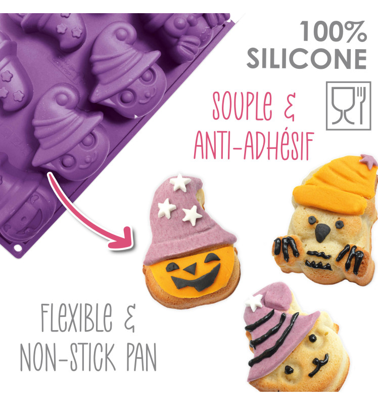 ScrapCooking® silicone mould with 8 Halloween-themed cavities