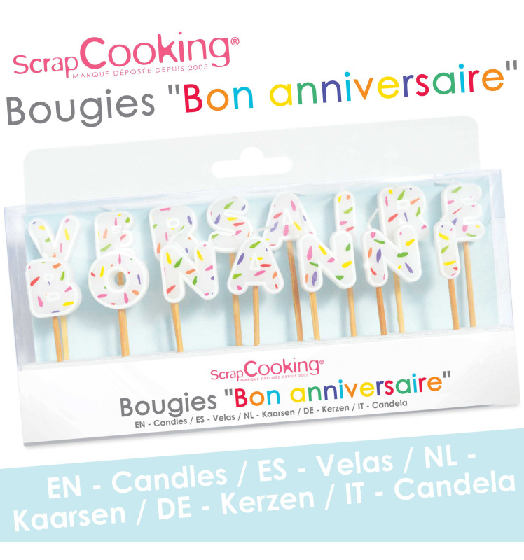 Lot de 15 bougies bon anniversaire réf.5005