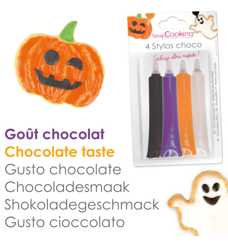 4 Choco taste pens - Halloween 4X25g - ScrapCooking®