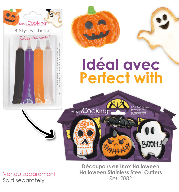 4 Choco taste pens - Halloween 4X25g - ScrapCooking®