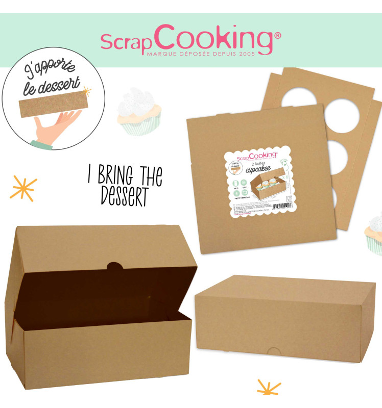 2 Cupcake boxes x6 -17x25x8,5cm - ScrapCooking®