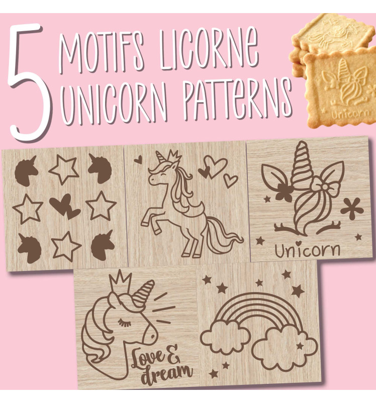 Unicorn wood cookie stamp + cookie cutter - ScrapCooking