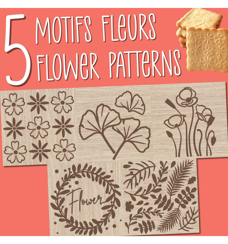 Flower wood cookie stamp + cookie cutter - ScrapCooking