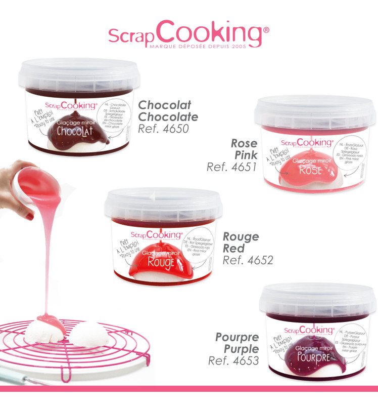 Pink ready to use mirror glaze mix 300g - ScrapCooking