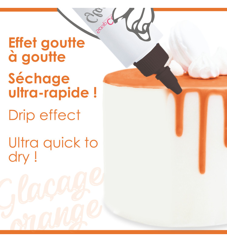 Chocolate flavor glaze 130g orange ScrapCooking® - Drip cake