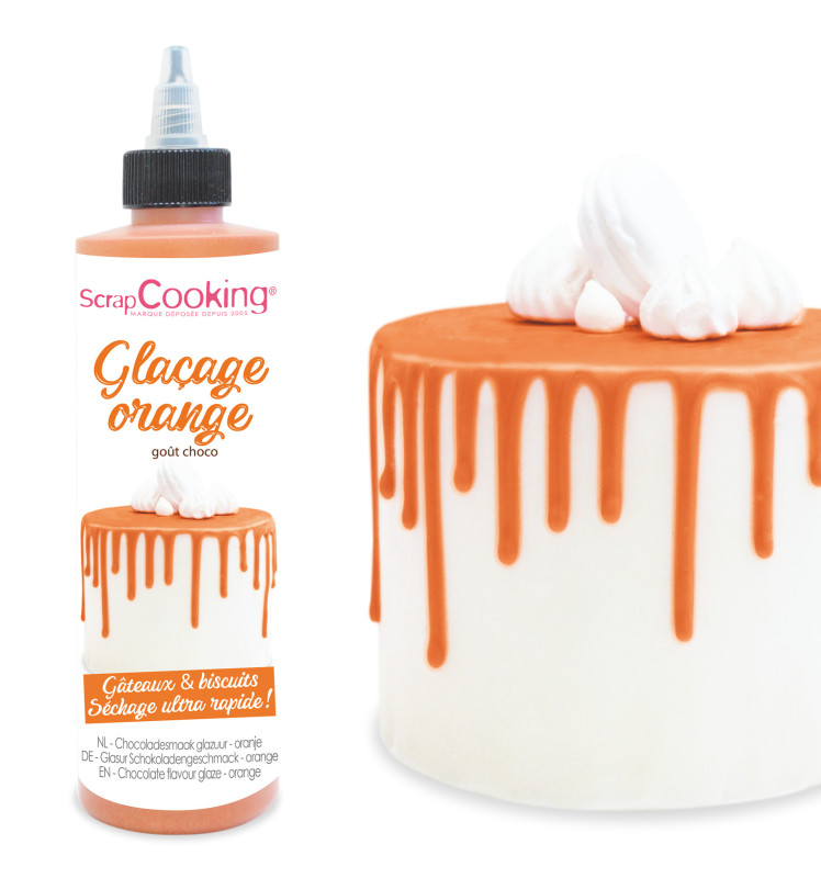 Chocolate flavor glaze 130g orange ScrapCooking® - Drip cake