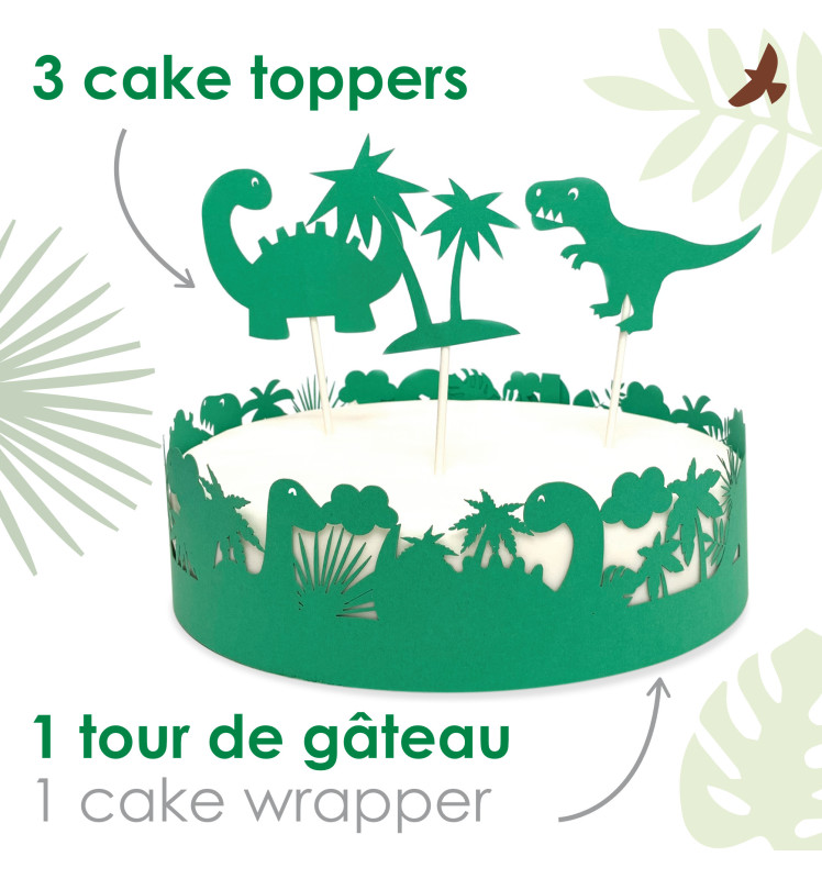 Cake scenery wrapper + cake toppers Dino - ScrapCooking®