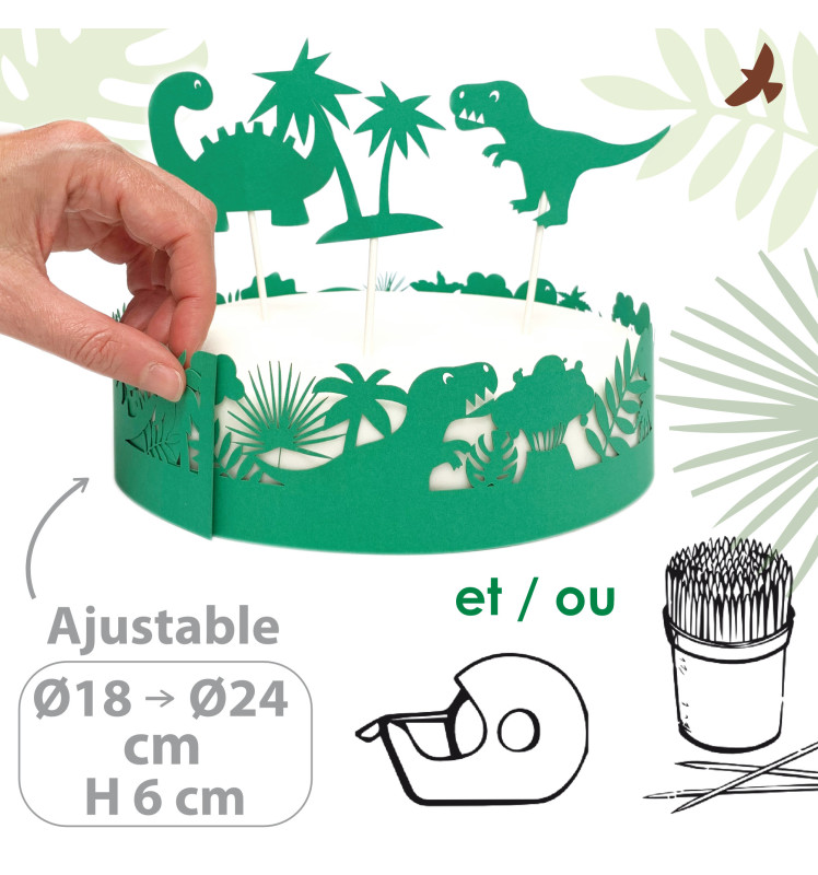 Cake scenery wrapper + cake toppers Dino - ScrapCooking®