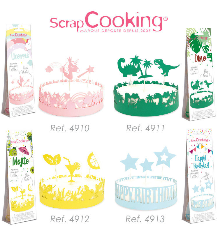 Cake scenery wrapper + cake toppers Dino - ScrapCooking®