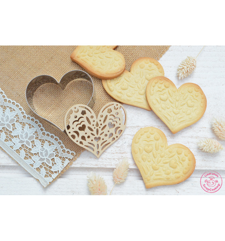 Cookie cutter + wood embosser "Heart" - ScrapCooking®