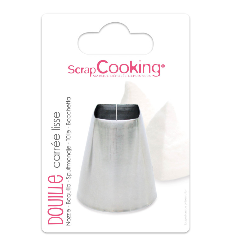 Stainless steel smooth square piping tip  - ScrapCooking®