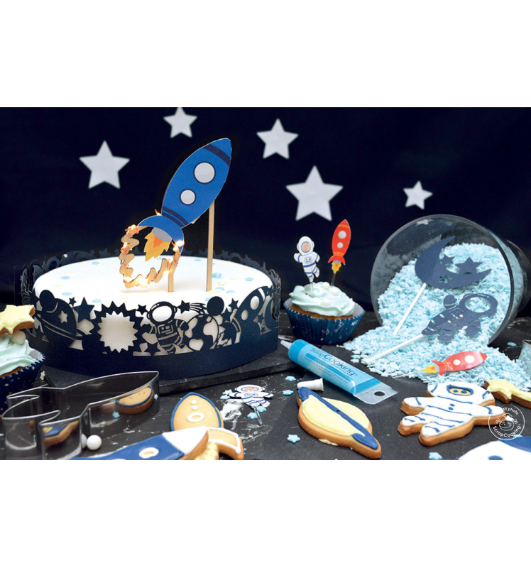 Space-themed sweet scenery decorations - ScrapCooking®