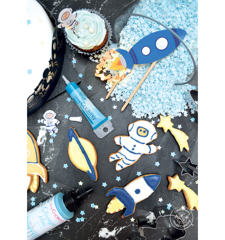 Space-themed sweet scenery decorations - ScrapCooking®