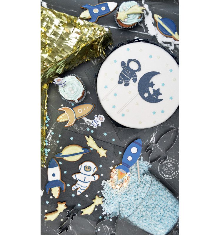 Space-themed sweet scenery decorations - ScrapCooking®