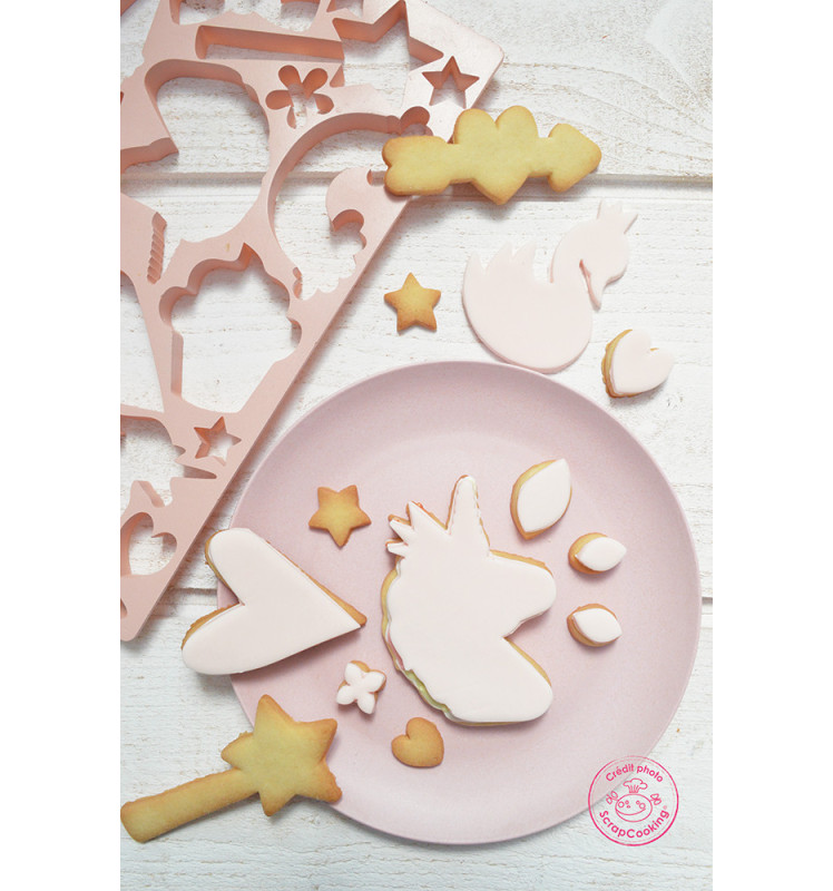 Unicorn-themed multi-cookie cutter sheet - ScrapCooking®