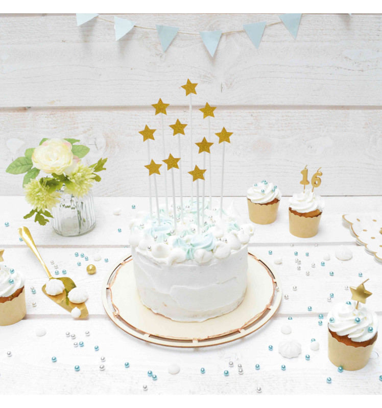 15 Golden candles "1,2,3 stars" - ScrapCooking®