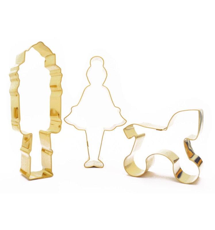 3 Nutcracker cookie cutters- golden - ScrapCooking