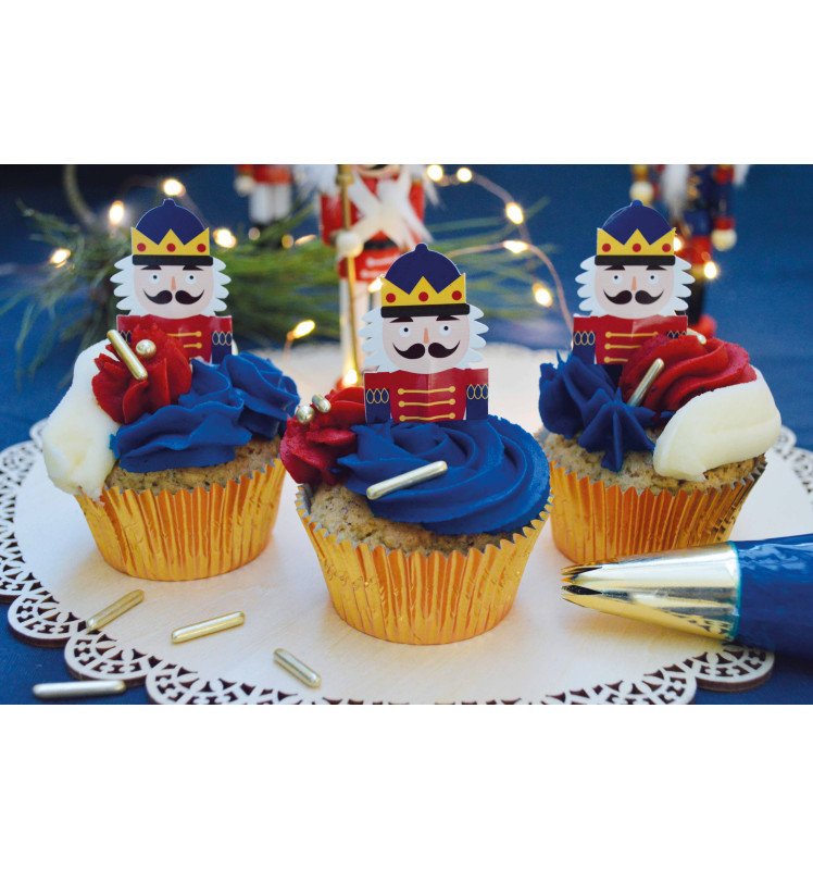 24 cupcake cases + 24 cake toppers Nutcracker - ScrapCooking®