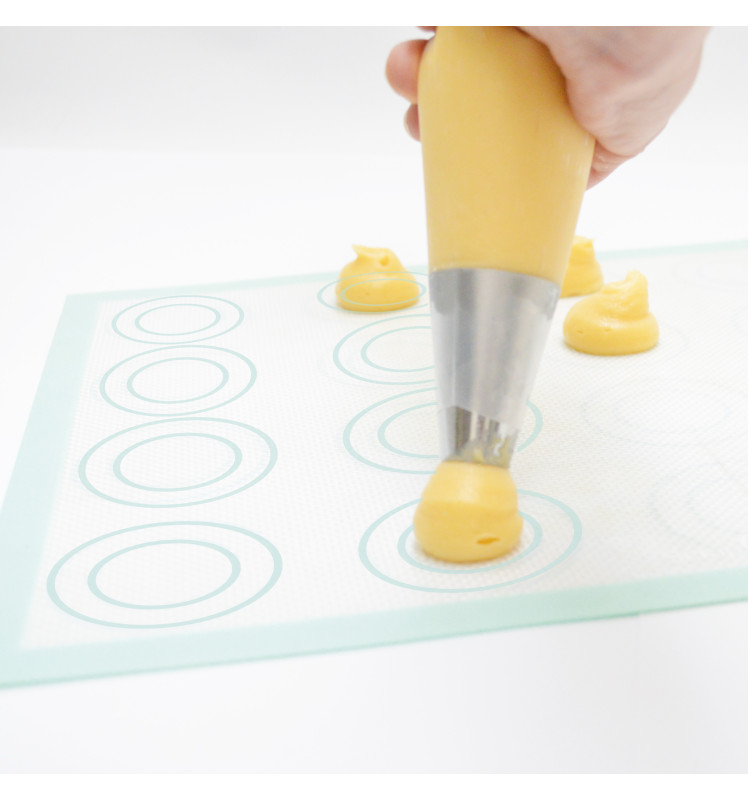 Fiberglass silicone mat with printing choux/éclair/macaroon - ScrapCooking®