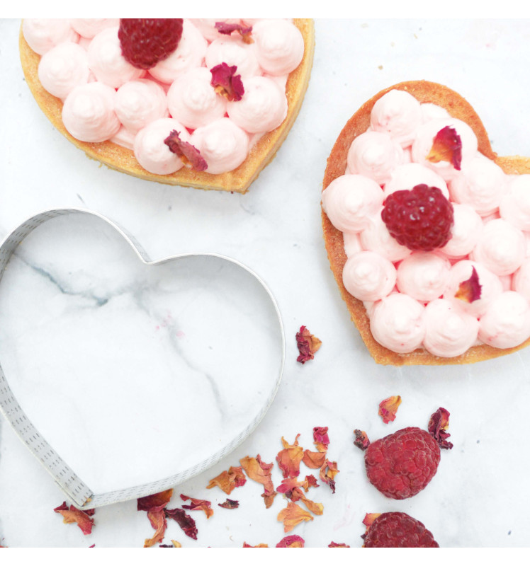 4 individual perforated heart tart rings - ScrapCooking