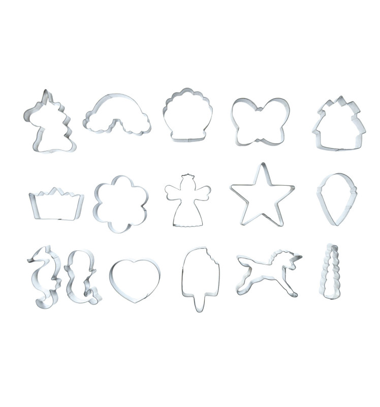 Bucket of 16 Fairytale - themed cookie cutters - ScrapCooking