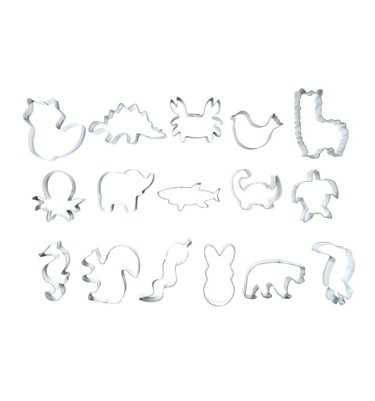 Bucket of 16 Wild - themed cookie cutters - ScrapCooking