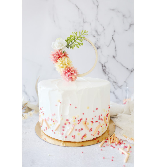 Cake Topper en bois - Lettre florale - Atelier d'Aubin