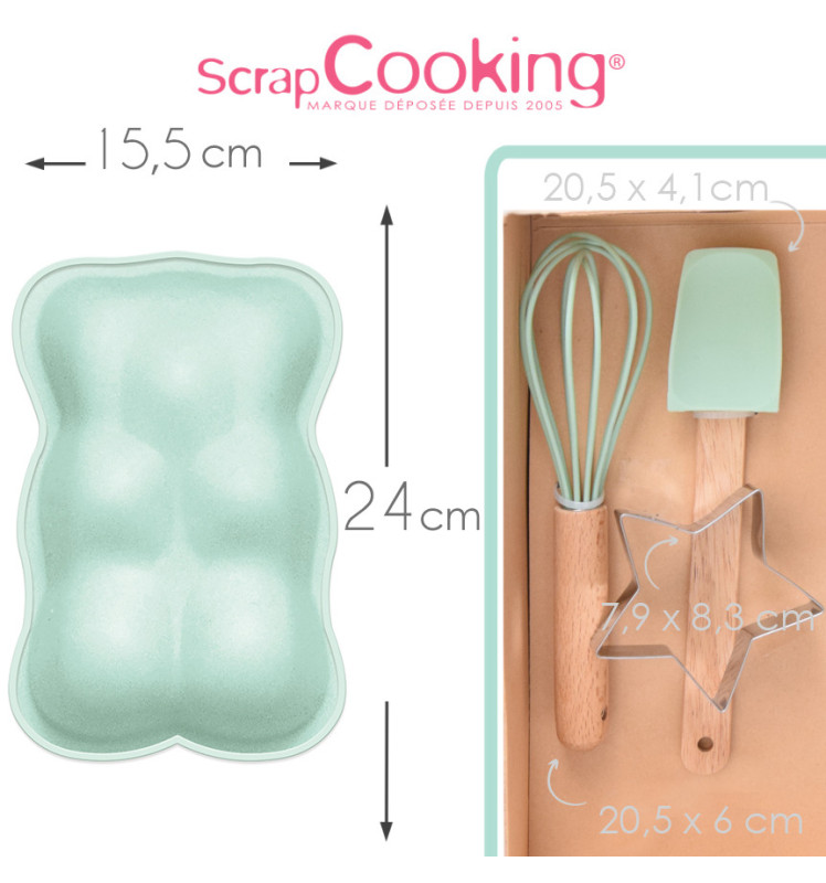 Box 4 utensils Teddy bear - ScrapCooking®