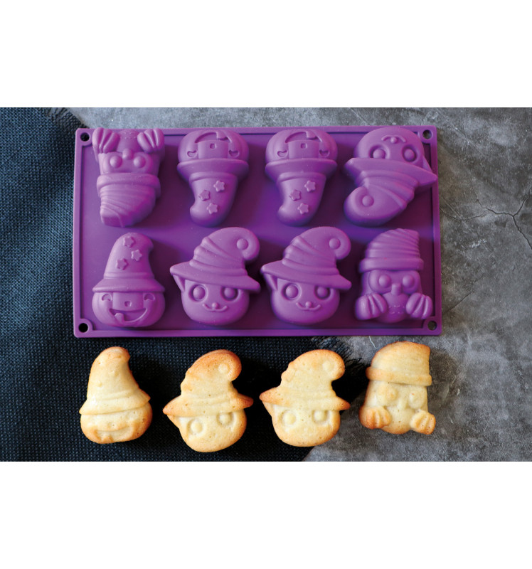 ScrapCooking® silicone mould with 8 Halloween-themed cavities