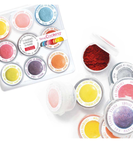 Mini colorants en poudre pastel Scrapcooking x 9 - Planète Gateau
