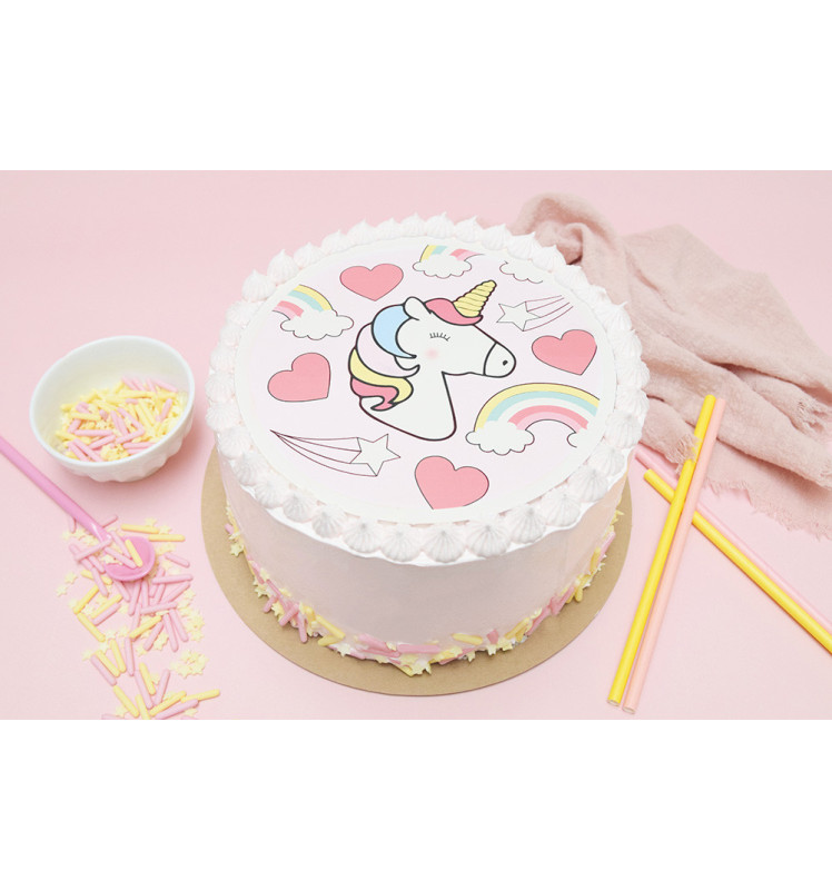 Unicorn sugarpaste disc 18cm - ScrapCooking®