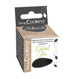Packaging préparation colorante en poudre d'origine naturelle Noir Anthracite 3g réf.4203 - ScrapCooking