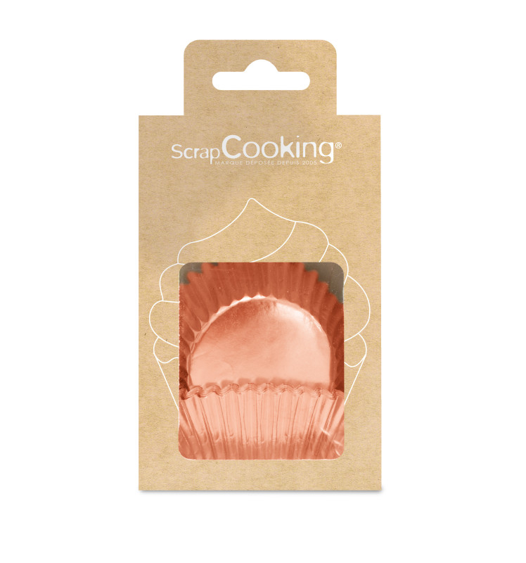 48 Pink gold cupcake cases - ScrapCooking®