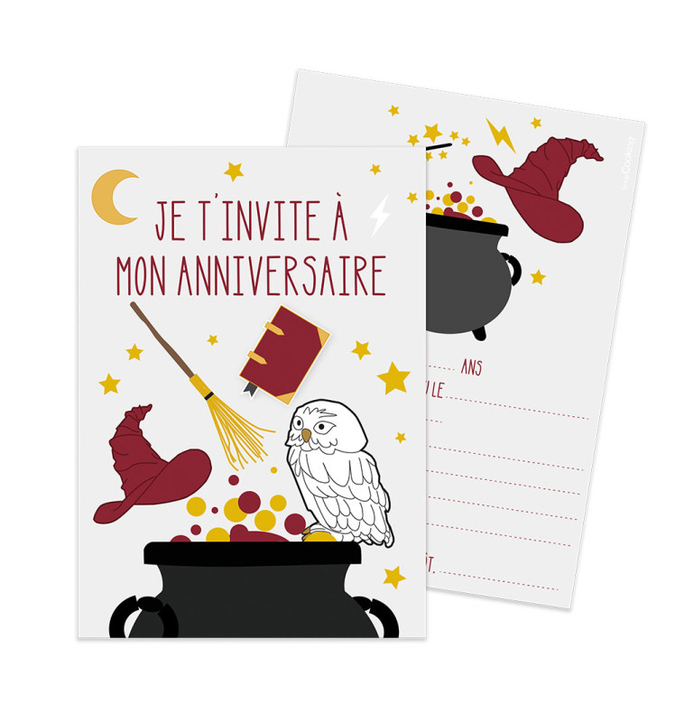 Cartes d'invitations - Licorne Magique - lot de 8